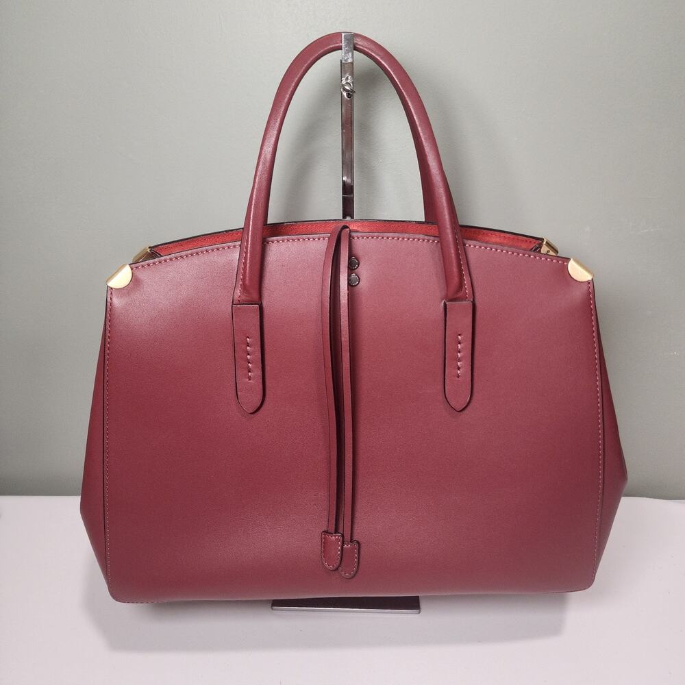 Coach 23821 Cooper Carryall Gunmetal Bordeaux Glovetanned Leather